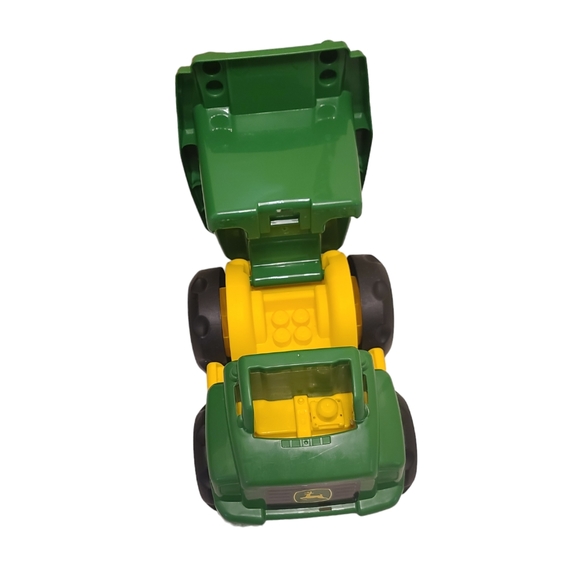 John Deere Tractor Toy With Tilting Bin And Big Wheels - Picture 7 of 11